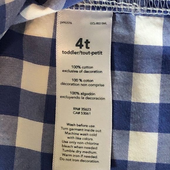 Carter's Boy Toddler Plaid Button Down Shirt Blue White Size 4T - Picture 10 of 11